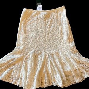 Ralph Lauren Cream Lace A-Line Skirt